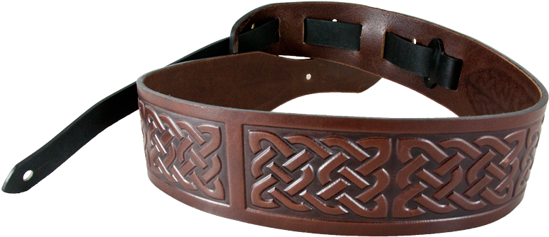 Leather Guitar Strap - Leather Guitar Straps Celtic Design (800x426), Png Download