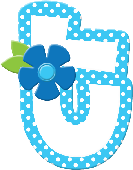De Lunares Y Flores Azules - Letras Para Imprimir De Color Naranjo (598x721), Png Download