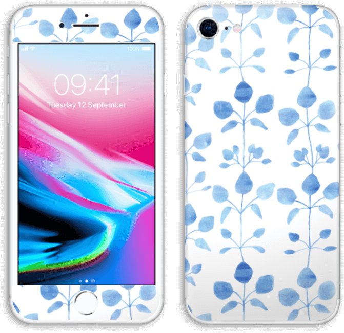 Flores Azules - Iphone 8 (800x779), Png Download