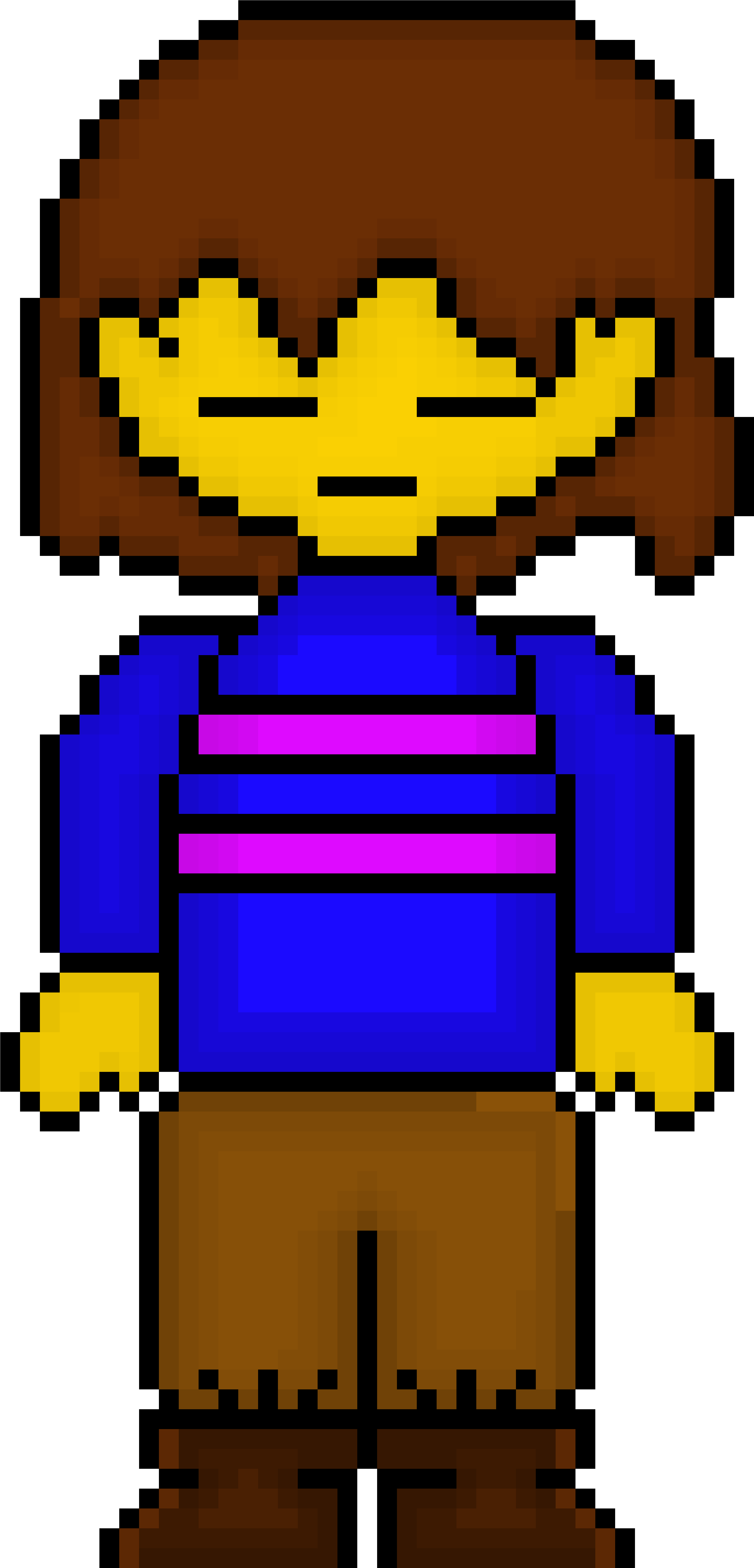 Frisk Battle Sprite - Pixel Art (5580x7110), Png Download
