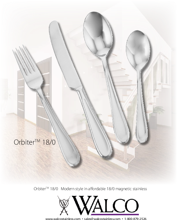 Download Spec Sheet - Walco S2505 7.63" Stainless Steel Frosted Vogue Dinner (612x792), Png Download