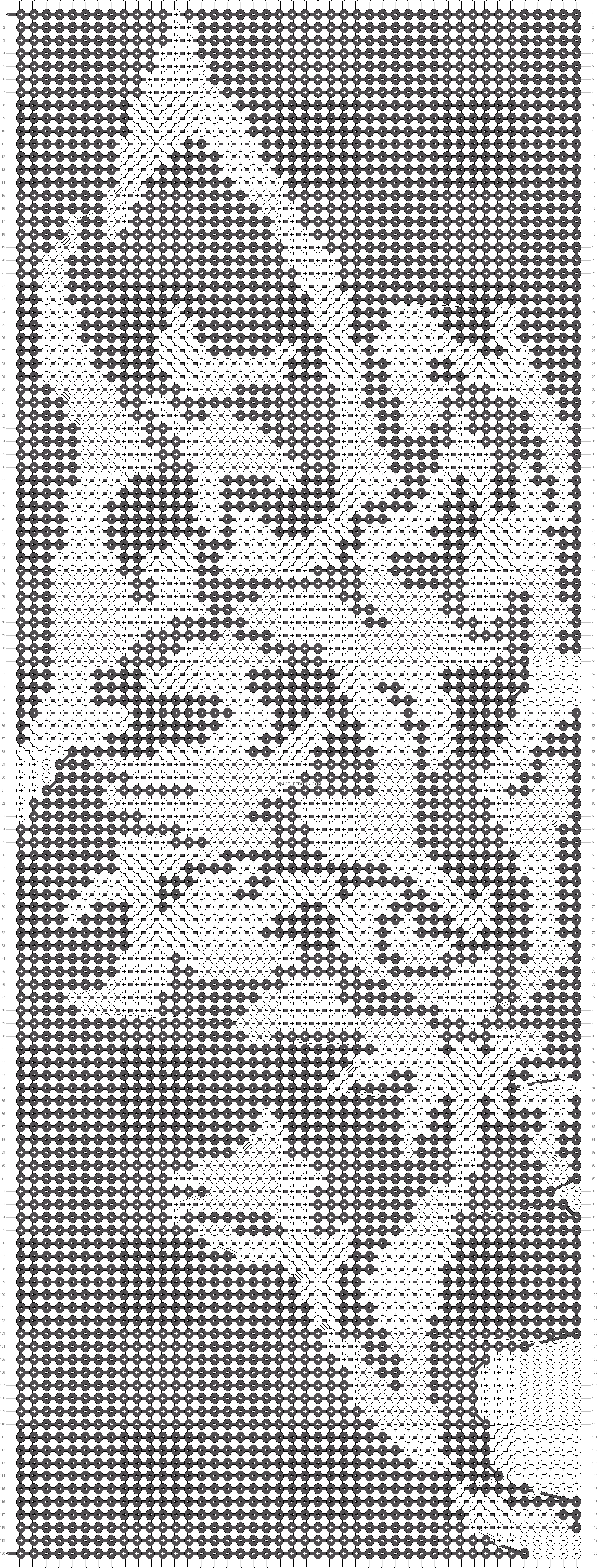 Alpha Friendship Bracelet Pattern Added Wolf Face Tribal (2404x6312), Png Download