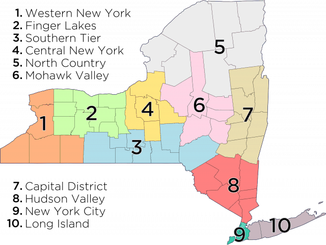 Central New York Region - Cities In New York (640x481), Png Download