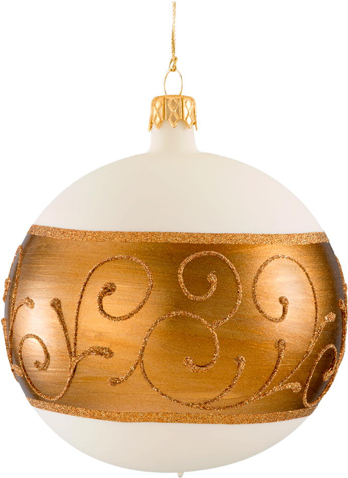 Christmas Bauble White, Matt With Copper Tape - Christmas Ornament (1000x1000), Png Download