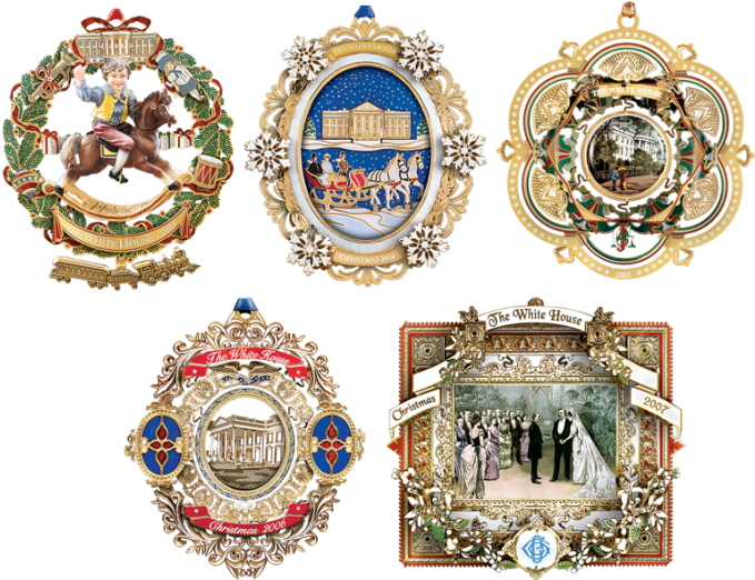 White House Christmas Ornament Set (700x700), Png Download