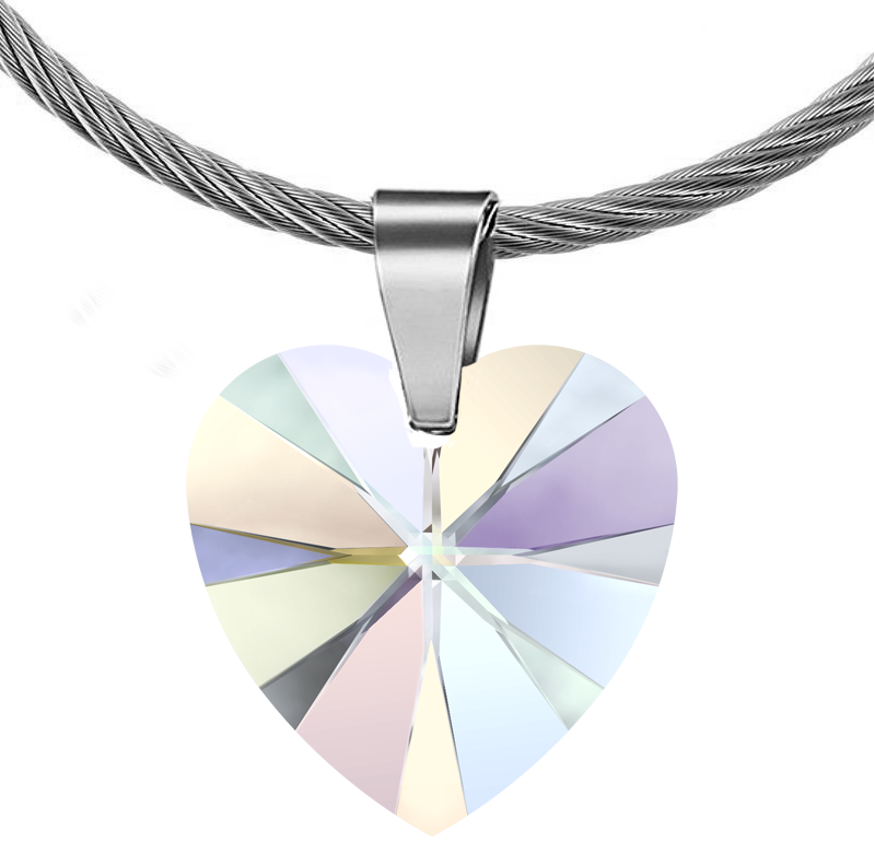 Inspiration Necklace With Swarovski Crystal Heart Pendant - Swarovski 18mm Blue Zircon Crystal Heart Pendant - (800x779), Png Download