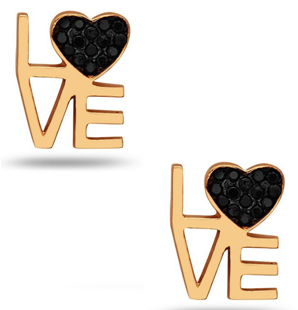 Love With Crystal Heart Stud - Heart (710x647), Png Download