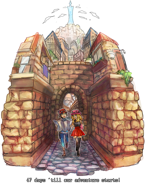 Pokemon X & Y Serena And Calem - Pokemon Xy Official Artwork (500x649), Png Download