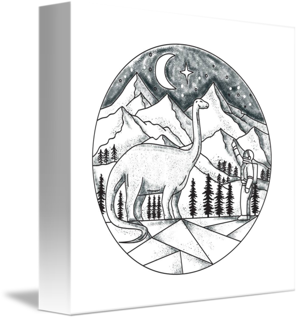 Banner Freeuse Library Brontosaurus Astronaut Mountains - Tattoo Mountains (606x650), Png Download