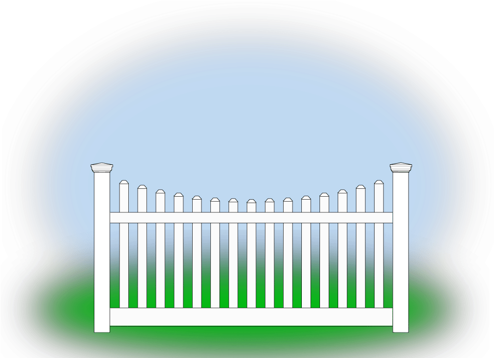 Contemporary Scalloped Dog Ear Picket - Synthetic Fence (1024x768), Png Download
