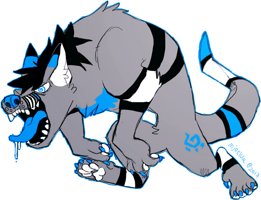 [art Trade] Teethy Monster - Cartoon (973x732), Png Download