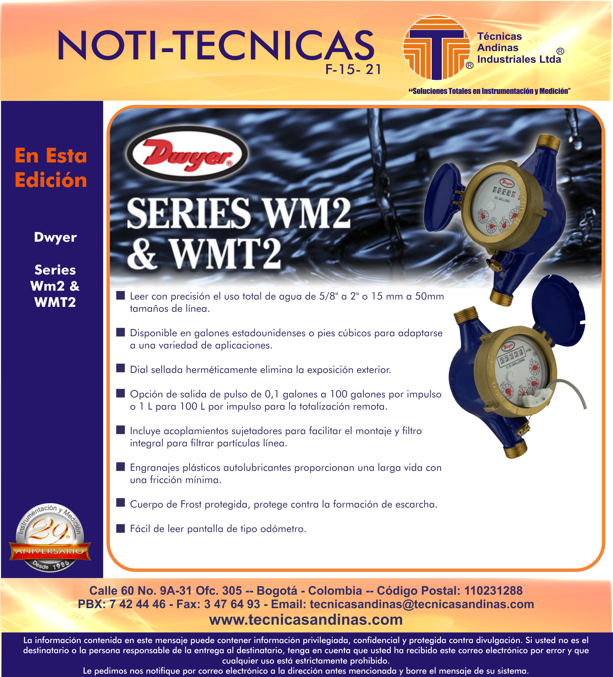 Noti Tecnicas 82 - Dwyer Wmt2-a-c-01 - Series Wmt2 5/8" X 1/2" Brass Multi-jet (2059x2212), Png Download