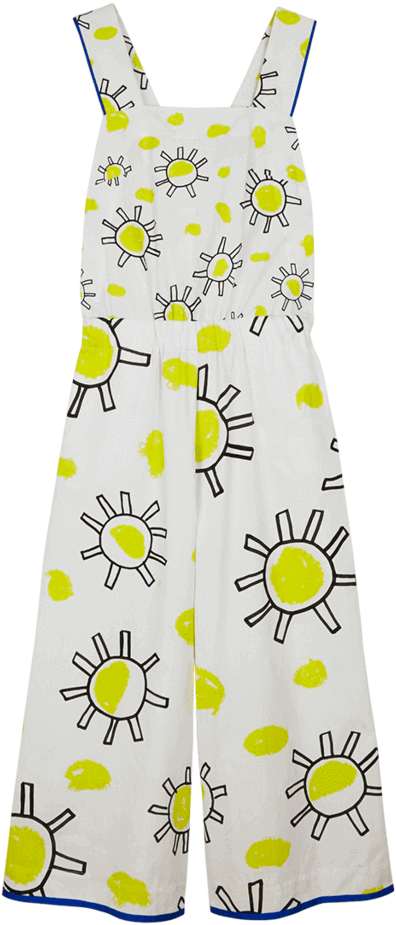 Sun Doodle Cross Strap Dungarees - Fashion (683x1024), Png Download