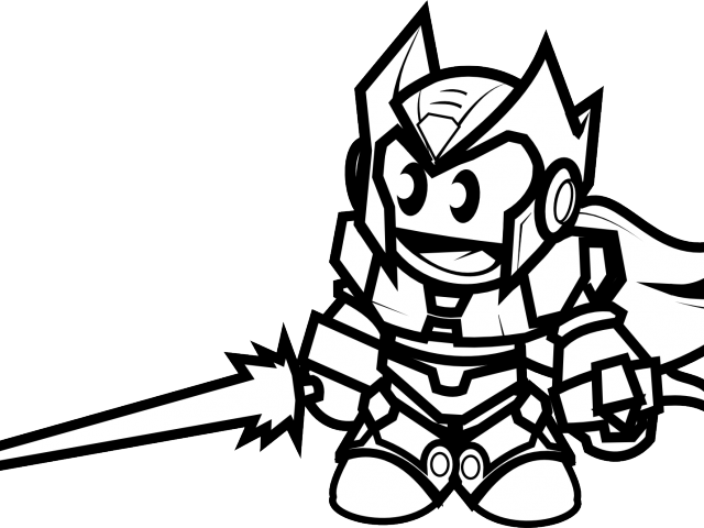 Megaman Clipart Zero - Videojuegos En Blanco Y Negro (640x480), Png Download