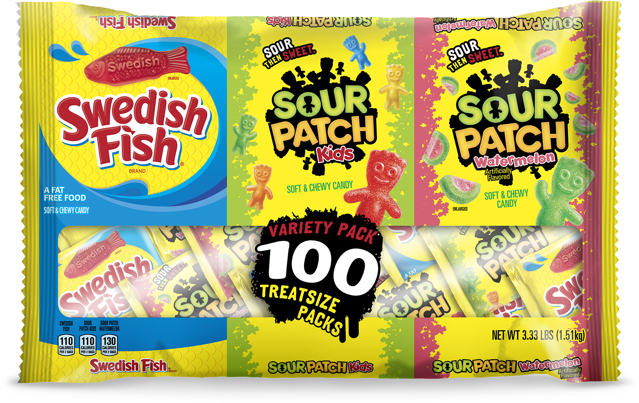 Swedish Fish & Sour Patch Kids, Halloween Candy, Variety - Swedish Fish .21 Oz - 240 - Count Individually Wrapped (2250x1433), Png Download