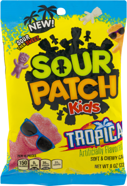 Sour Patch Kids, Tropical Soft And Chewy Candy, 8 Oz - Tropical Sour Patch Flavors (640x640), Png Download