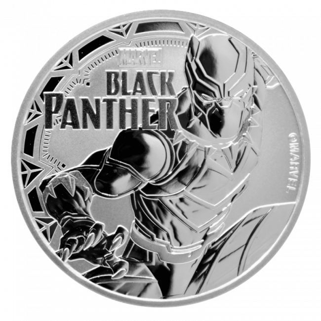 1 Oz Marvel's Black Panther Silver Coin - 2018 Black Panther Coin (650x650), Png Download