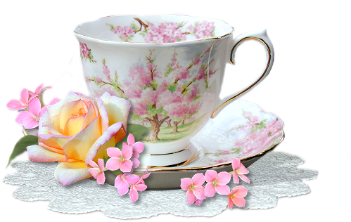 Vintage Tea Cup Png Vector - Imagens De Xicara De Chá Png (521x378), Png Download