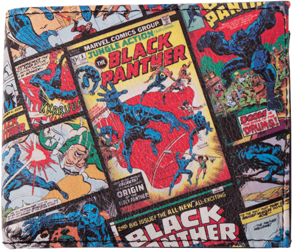Black Panther Comic Bifold Wallet (600x600), Png Download