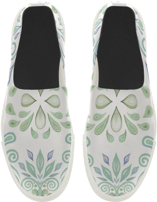 Blue And Green Watercolor Design Apus Slip-on Microfiber - Ballet Flat (500x500), Png Download