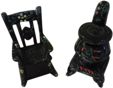 Old Rocking Chair And Pot Belly Stove Cast Metal Salt - Tool Belts (360x360), Png Download