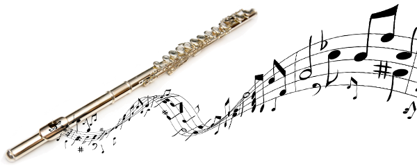 Category Header Flute Img - Music Coming Out Of A Flute (600x240), Png Download