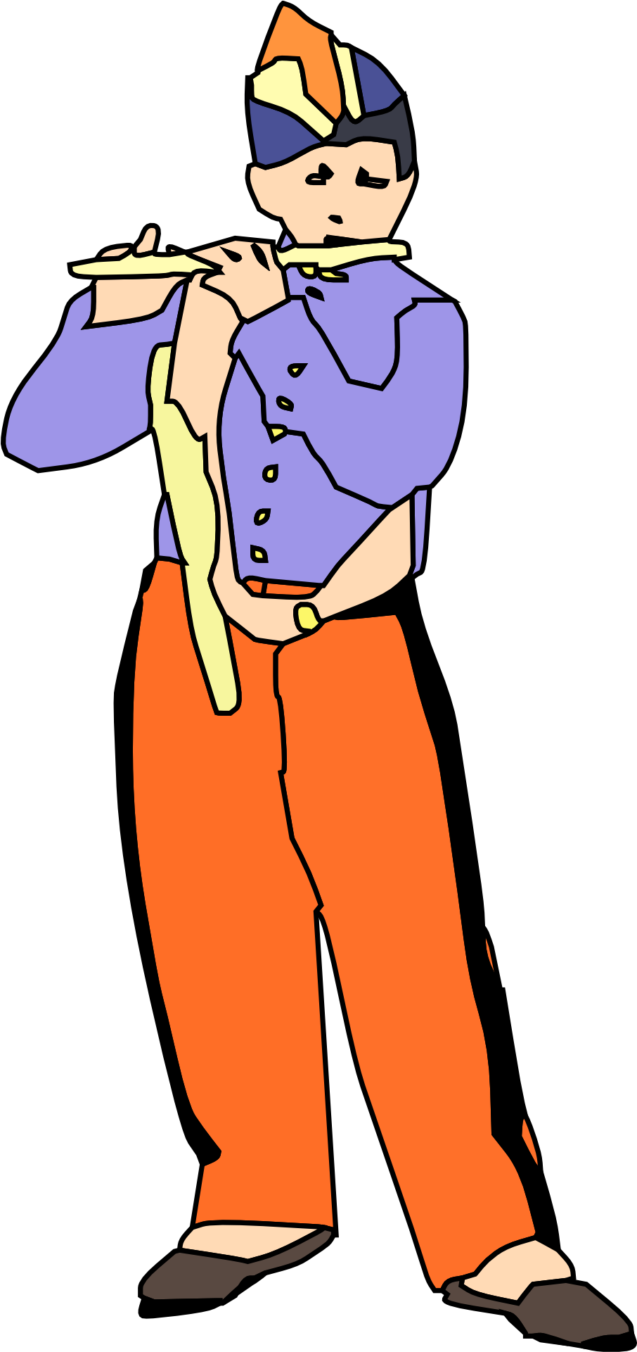 Kid Playing Flute Svg Clip Arts 282 X 599 Px (282x599), Png Download