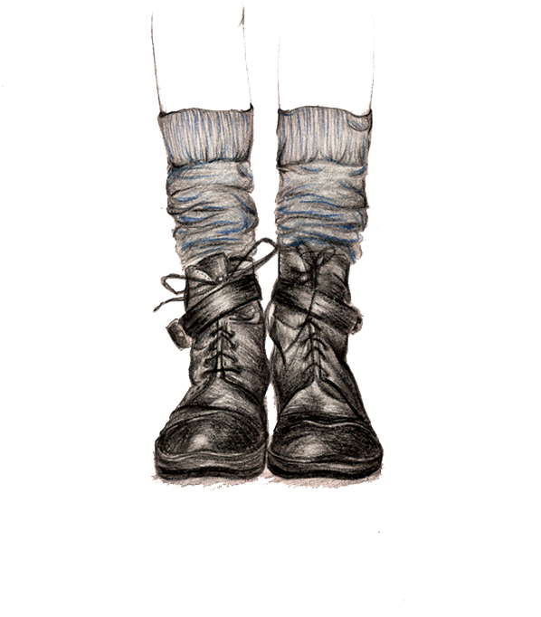 Royalty Free Download Yo Y Alguien Mxe S Art Watercolor - Fashion Combat Boots Drawing (600x807), Png Download