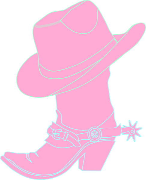Girl Cowboy Cliparts - Pink Cowboy Hat And Boots (486x598), Png Download