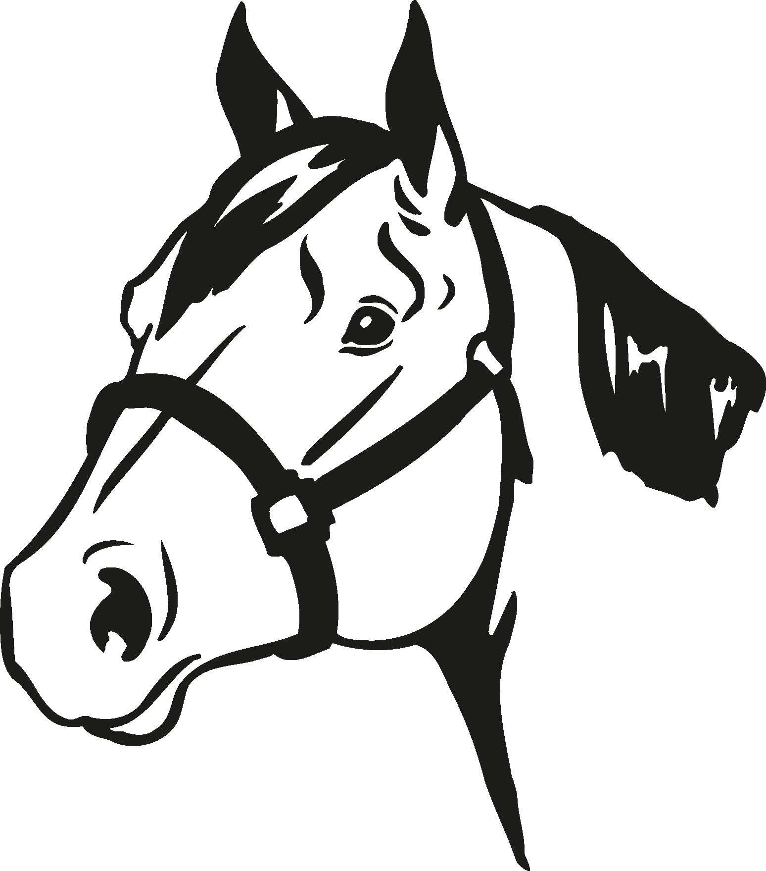 Horse Head Silhouette - Horse 4 H Logo (1548x1759), Png Download