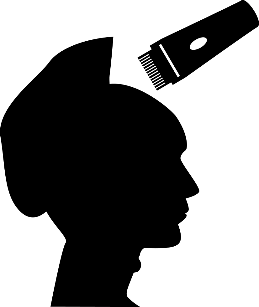 Shaving Male Head Silhouette - Shaving Head Clip Art (826x981), Png Download
