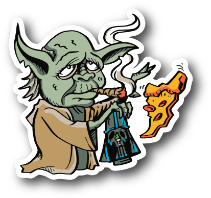 Green Creature Tokin' Sticker - Marijuana Sticker Cartoon (600x600), Png Download