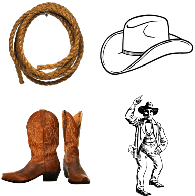 Custom Old School Cowboy Shower Curtain (400x400), Png Download