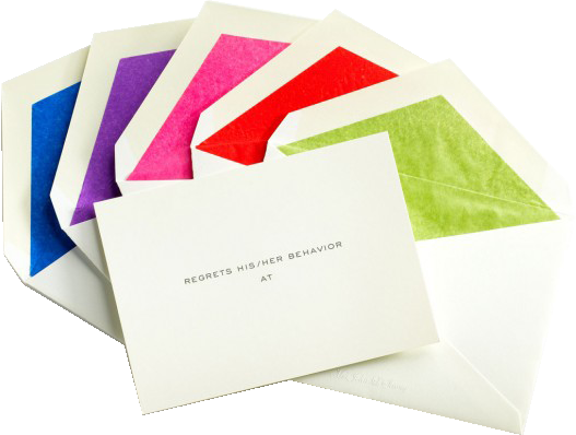 "regrets" Notecard Set - Mrs. John L. Strong (527x398), Png Download