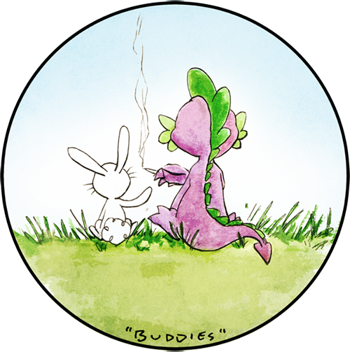 Angel Bunny, Artist - Spike Vs Angel Mlp (500x503), Png Download