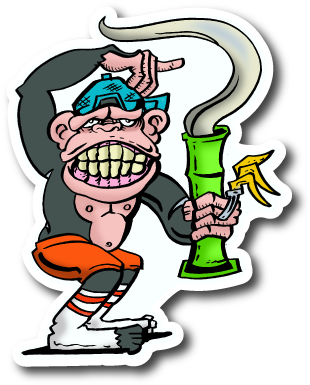 Ape Smoking Sticker Vinyl Stickers Marijuana Clear - Sticker (600x600), Png Download