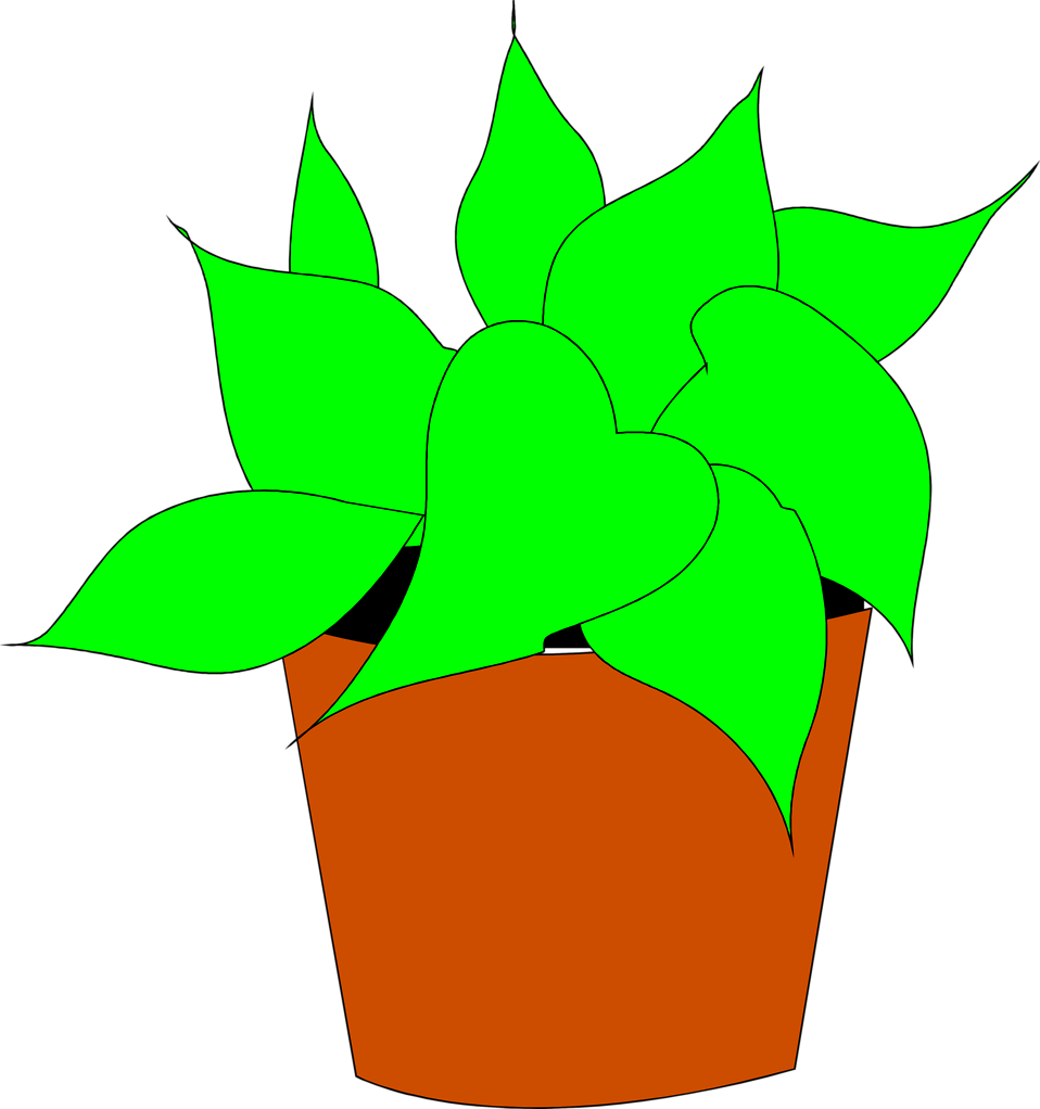 Potted Plant Clip Art Wallpapers Gallery - Clip Art (958x1022), Png Download