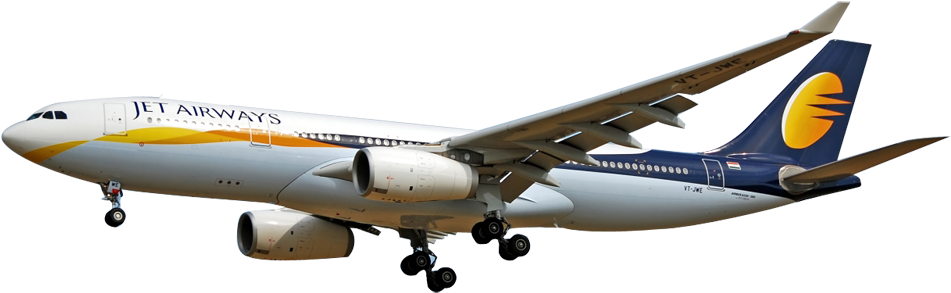 Jet Airways Plane Png (1000x340), Png Download