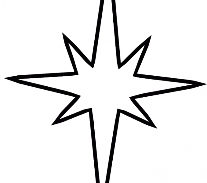 Star Christmas Coloring Pages Christmas Coloring Pages - Star Drawing Easy (678x600), Png Download