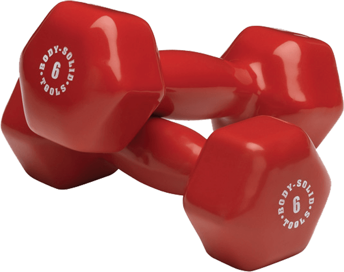 Download - Body Solid Vinyl Dumbbells 6 Lb Pair (red) (700x700), Png Download