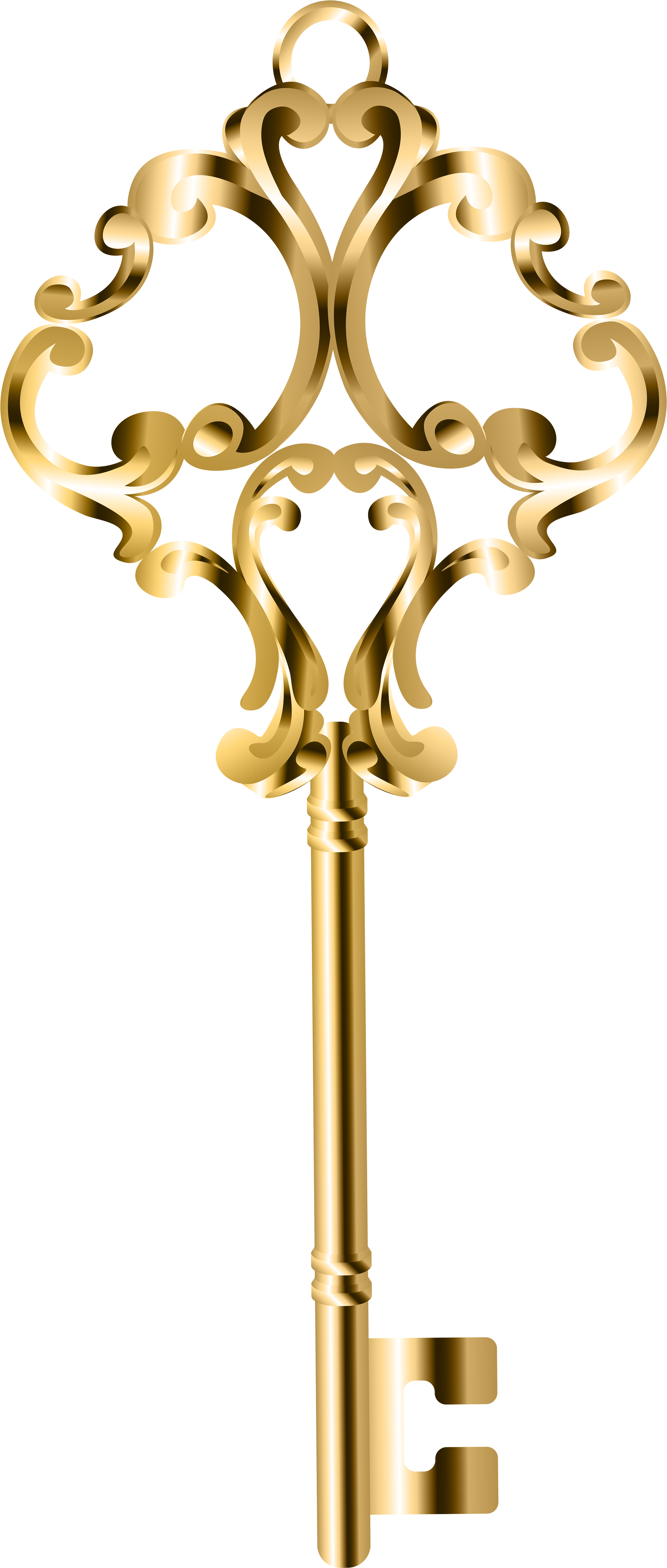Gold Key Clipart Transparent (3401x8000), Png Download