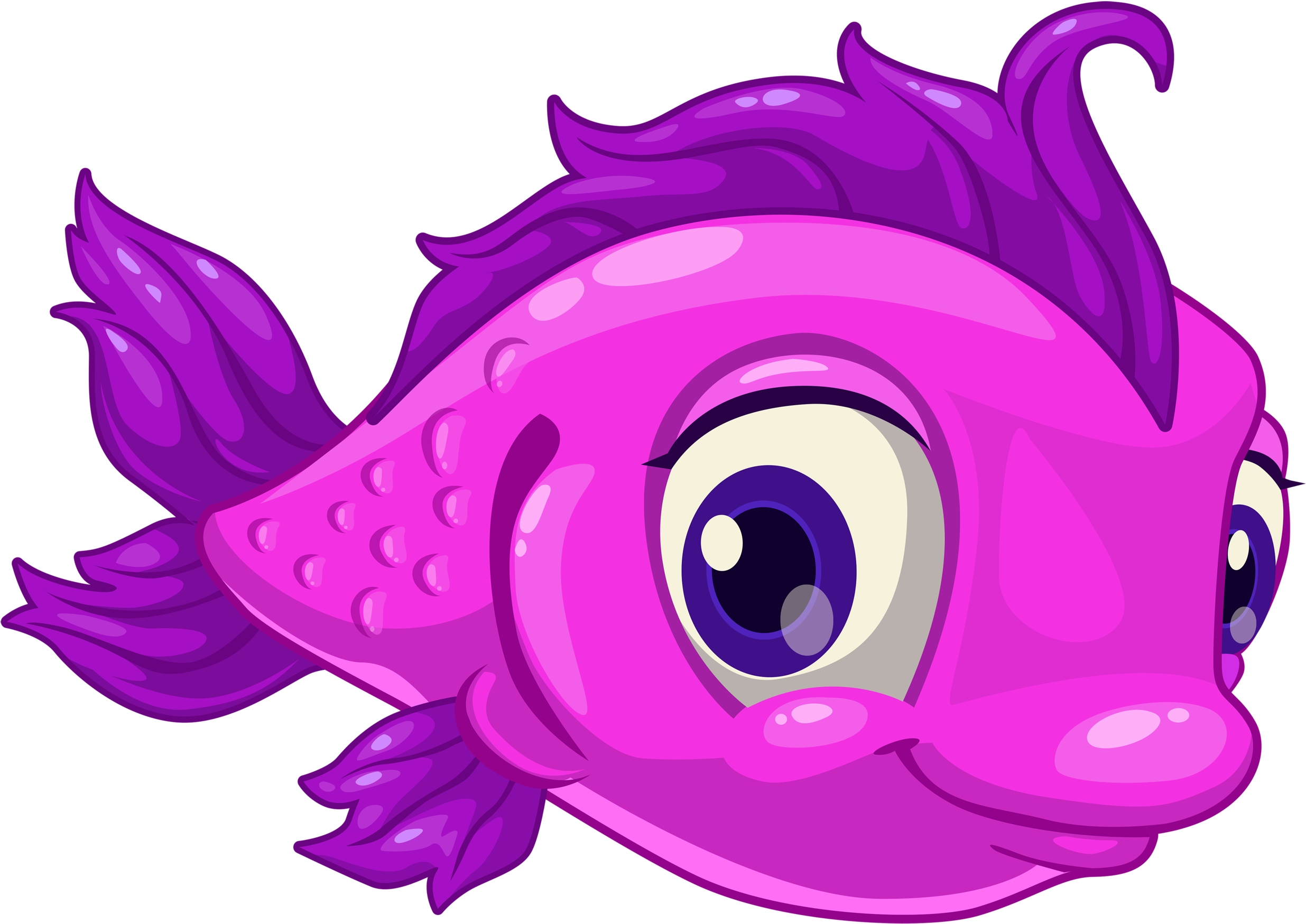 Black And White Stock Cartoon Huge - Cute Sea Creatures Clipart (2560x1847), Png Download