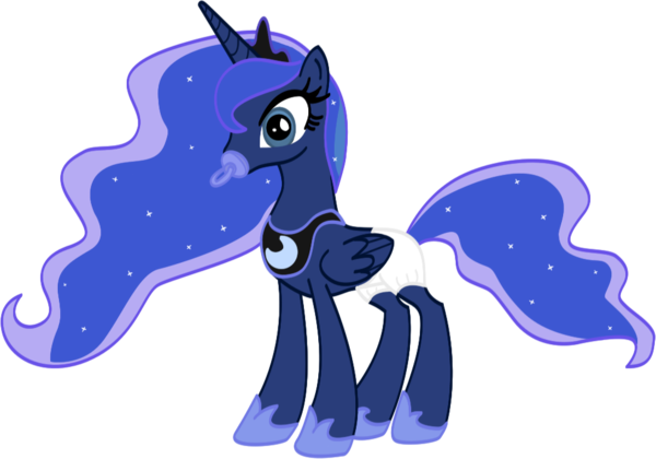 Adult Princess Luna Canon Diapers And Pacifier - Princess Luna Diaper (600x420), Png Download