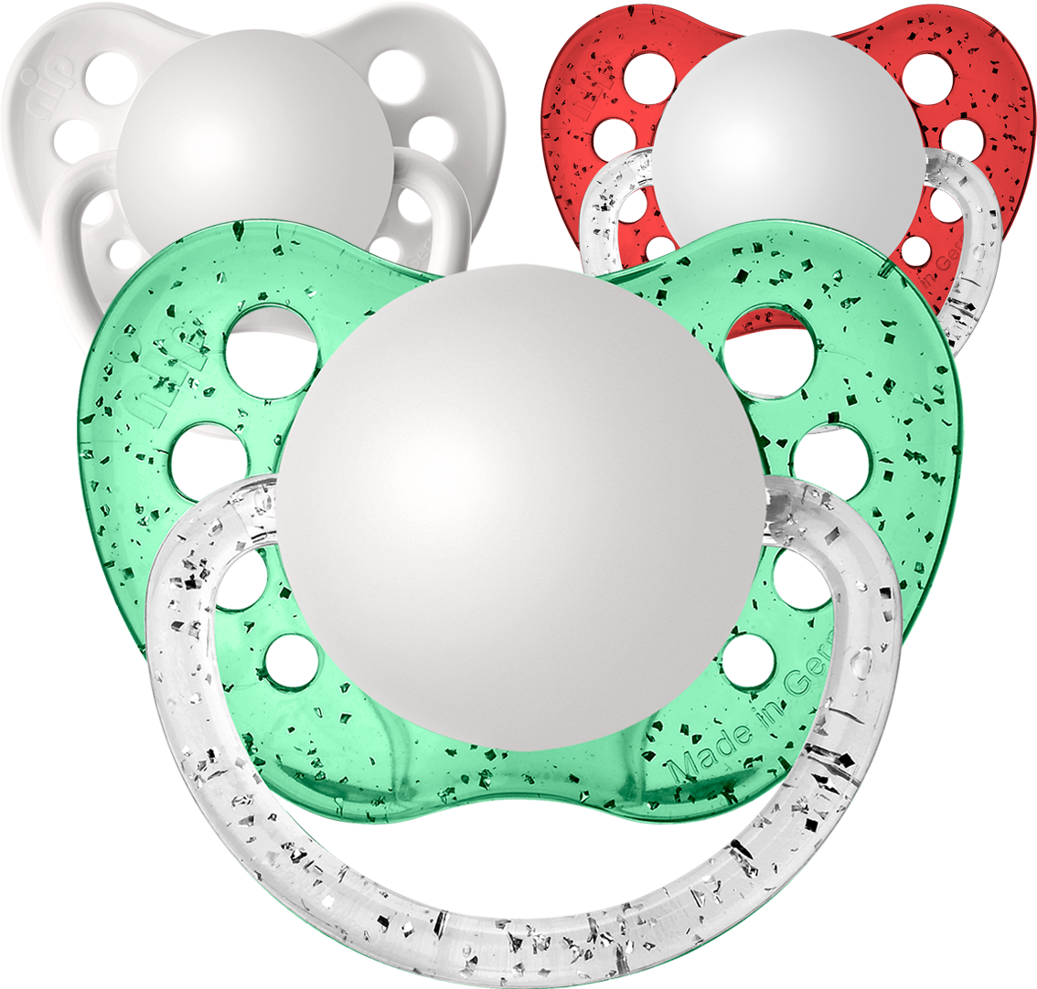 Christmas Personalized Pacifiers 3 Pack - Purple Pacifiers (1174x1120), Png Download