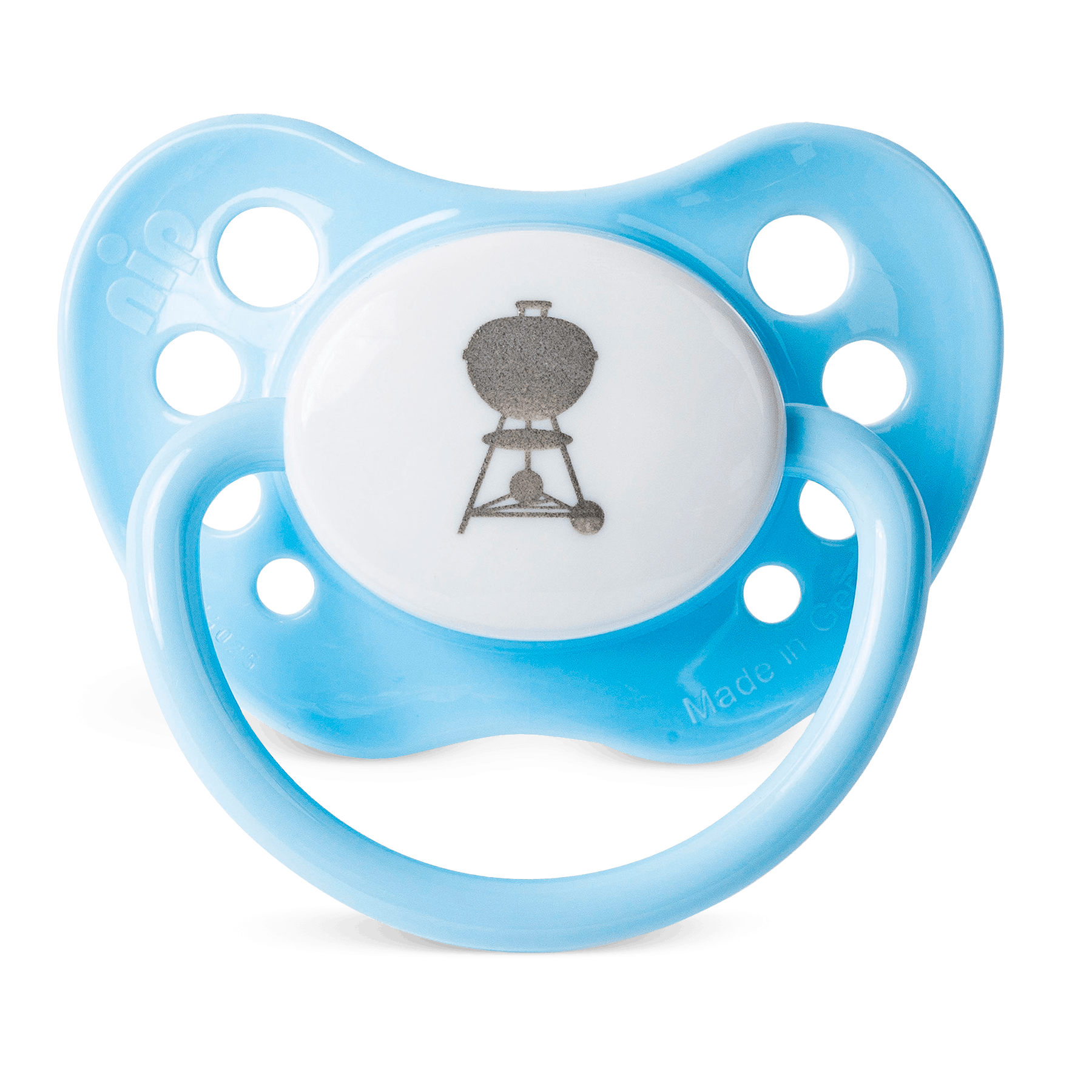 Baby Pacifier - Weber Baby Pacifier Blue / White With Bag (1800x1800), Png Download