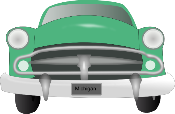 Aqua Blue Vintage Car Clip Art At Clker - Vintage Car Cartoon Png (600x391), Png Download