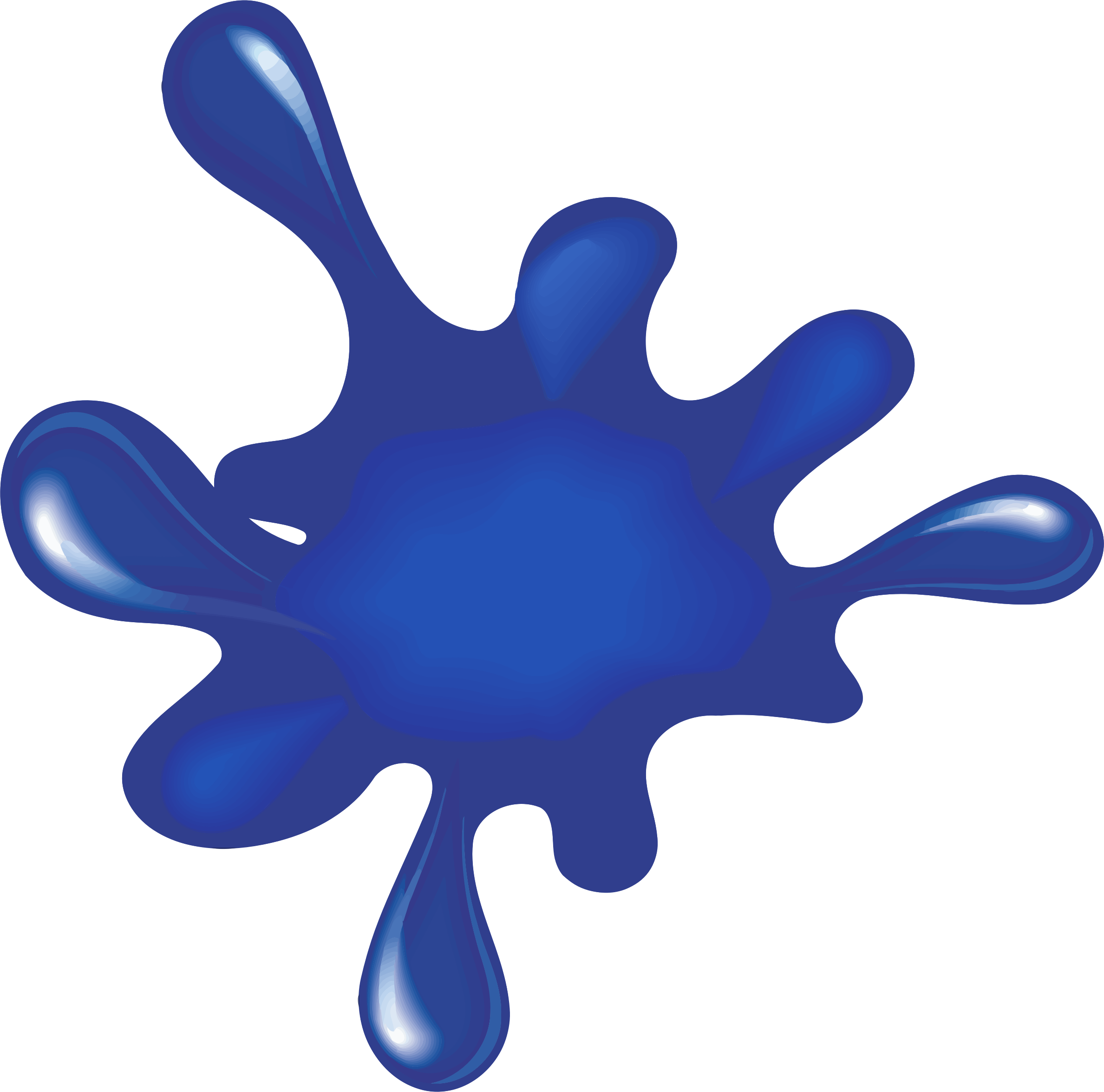 Big Image - Blue Paint Splat (2377x2350), Png Download