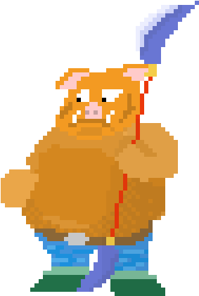 Fat Guy From Breath Of Fire - Fat Furry Pixel Art (360x468), Png Download