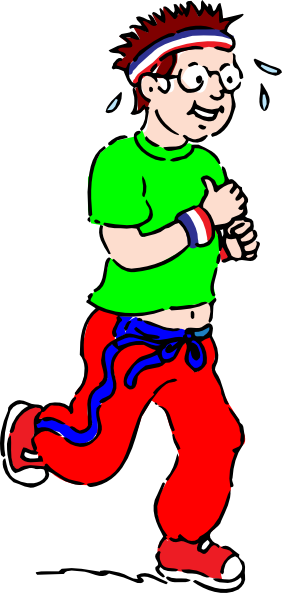 Picture Royalty Free Library Fat Man Clipart - Jogging Clipart (282x593), Png Download
