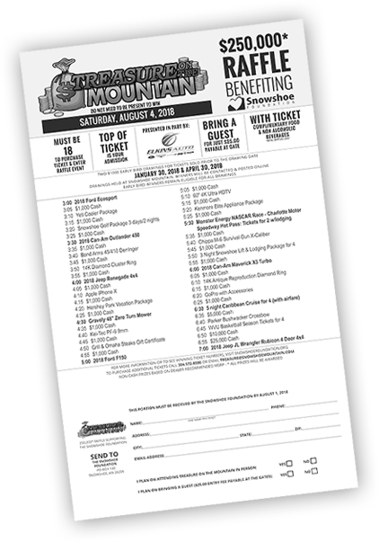 Buy Your Treasure On The Mountain Raffle Ticket - Treasure On The Mountain Snowshoe (422x603), Png Download